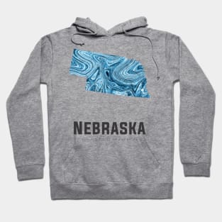 Nebraska state map abstract blue Hoodie